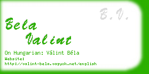 bela valint business card